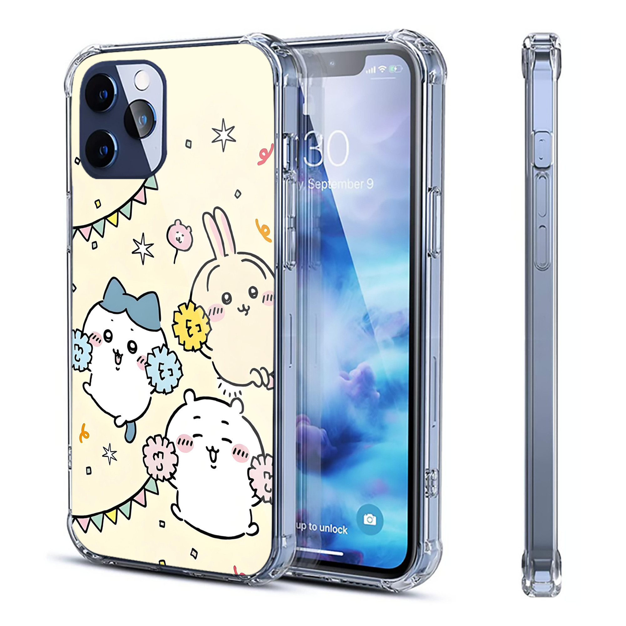 （画像用） ちいかわ Chii-kawa 【iPhone 12シリーズ対応】透明スマホケース（クリアソフトケース）